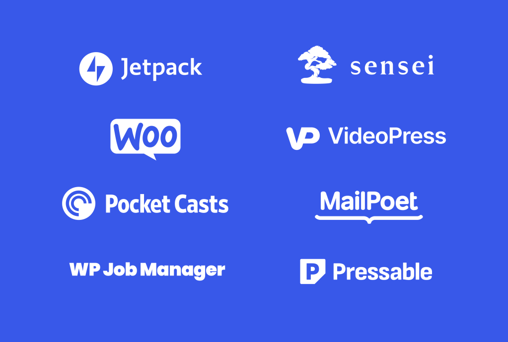 Logos of Automattic's products